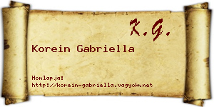 Korein Gabriella névjegykártya